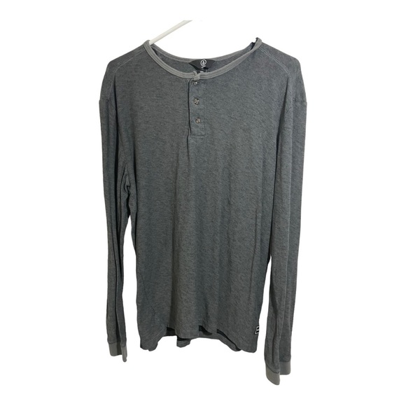 Volcom mens Henley long sleeve shirt. Grey. Size large. - Picture 1 of 10